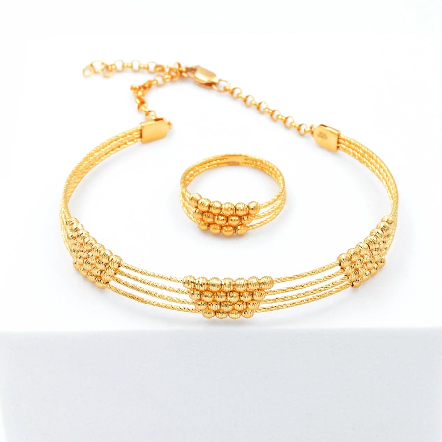 سوارة وخاتم ذهب عيار 21 (B2501)