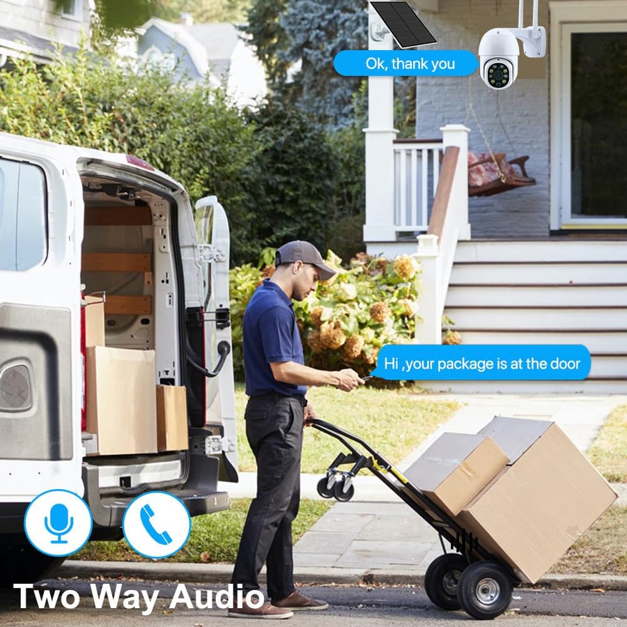 Outdoor solar-powered surveillance camera Sim 4G