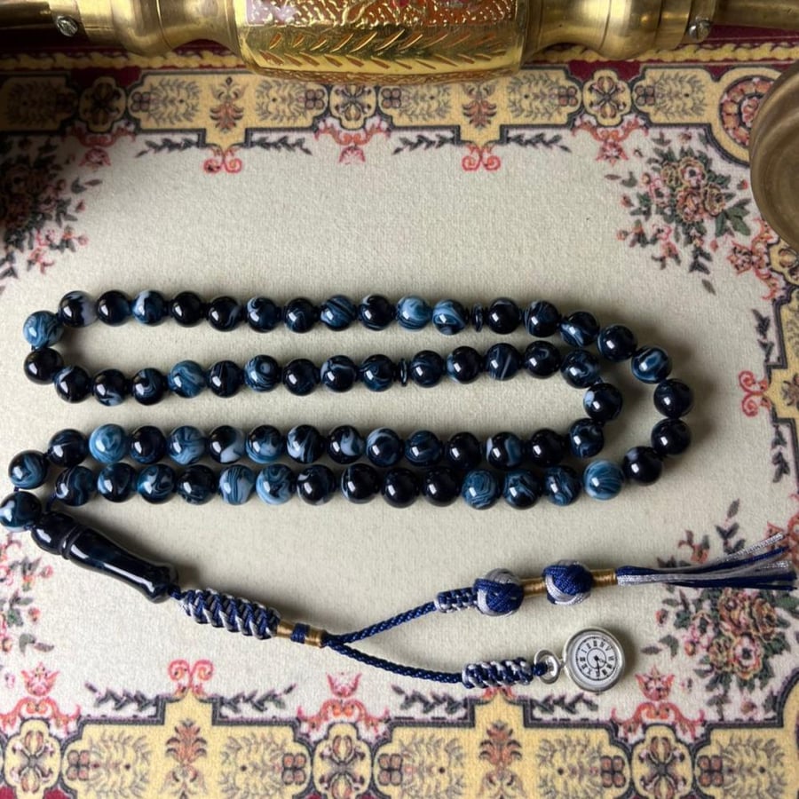 مسباح بكلايت- حجم الخرز 6 م - كركوشة تفصال مميزه مع مجسم ساعه معدني