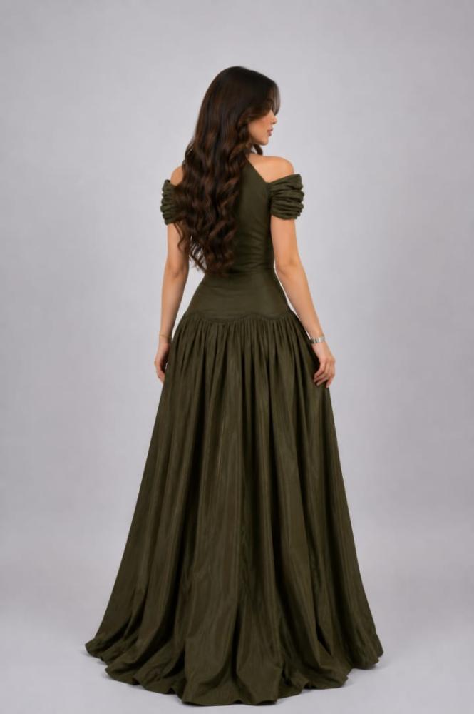 Olive shadow dress