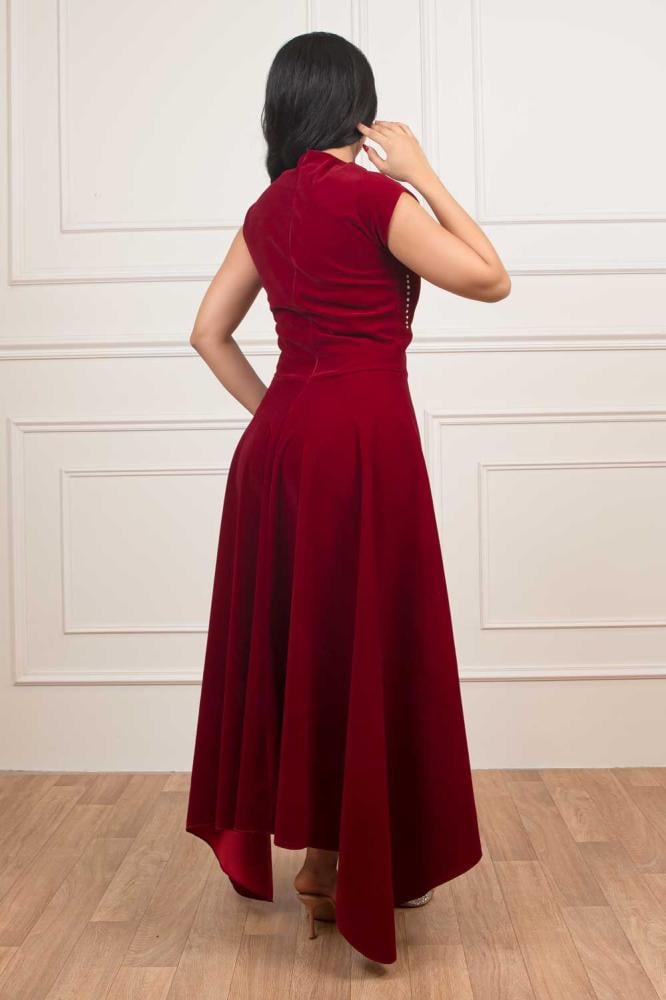 The royal red velvet dress