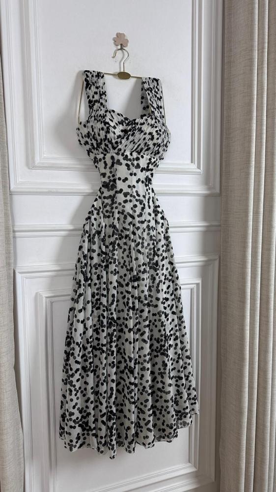 White polka dot star dress