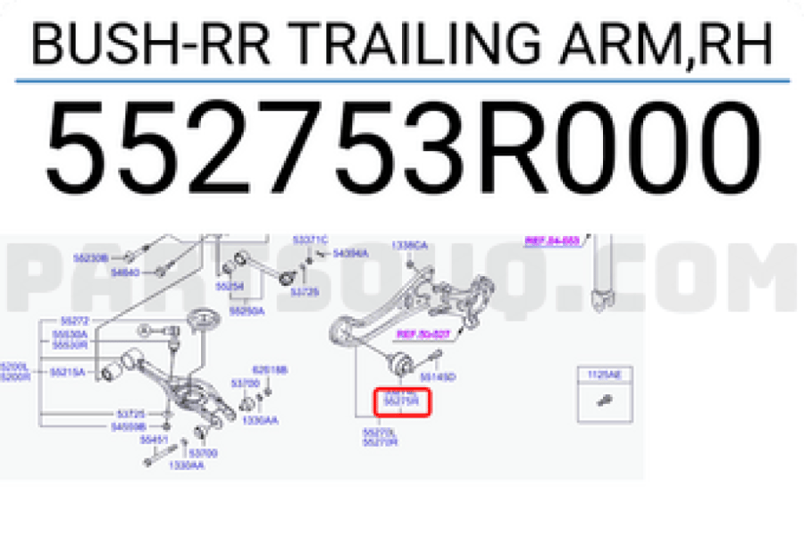 Trailing arm, right - 552753R000 - right rear arm bushing