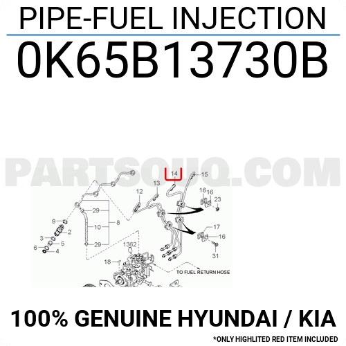 PIPE-FUEL INJECTION  - 0K65B13730B - أنبوب حقن الوقود
