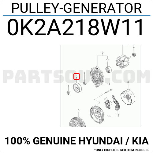 PULLEY-GENERATOR - 0K2A218W11 - بكرة المولد