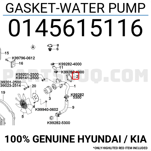 Gasket-Water Pump - 0145615116 - Water pump face