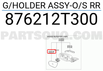 G/HOLDER ASSY-O/S RR VIEW,RH - 876212T300 - حامل المرآة الجانبية الخارجية اليمين