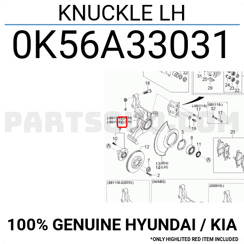 Front left wheel knuckle