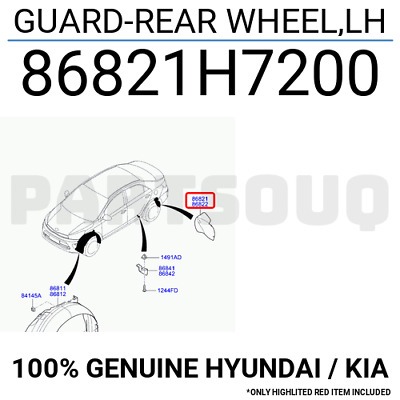 GUARD-REAR WHEEL, LEFT - 86821H7200