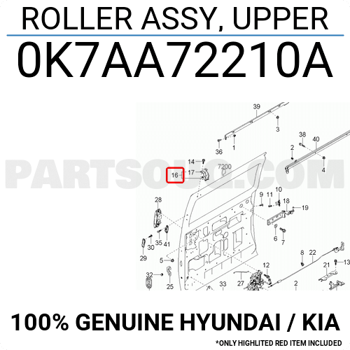 ROLLER ASSY, UPPER  - 0K7AA72210A - طقم بكرة علوية