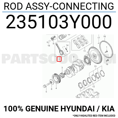 ROD ASSY-CONNECTING  - 235103Y000 - ذراع توصيل المكبس