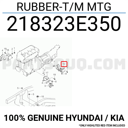 Rubber-T/M MTG - 218323E350 - Transmission stabilizer rubber
