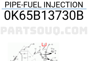 PIPE-FUEL INJECTION  - 0K65B13730B - أنبوب حقن الوقود