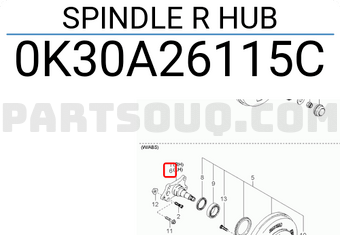 SPINDLE-RR HUB,LH   - 0K30A26115C - محور جنزير العجلة الخلفية اليسرى