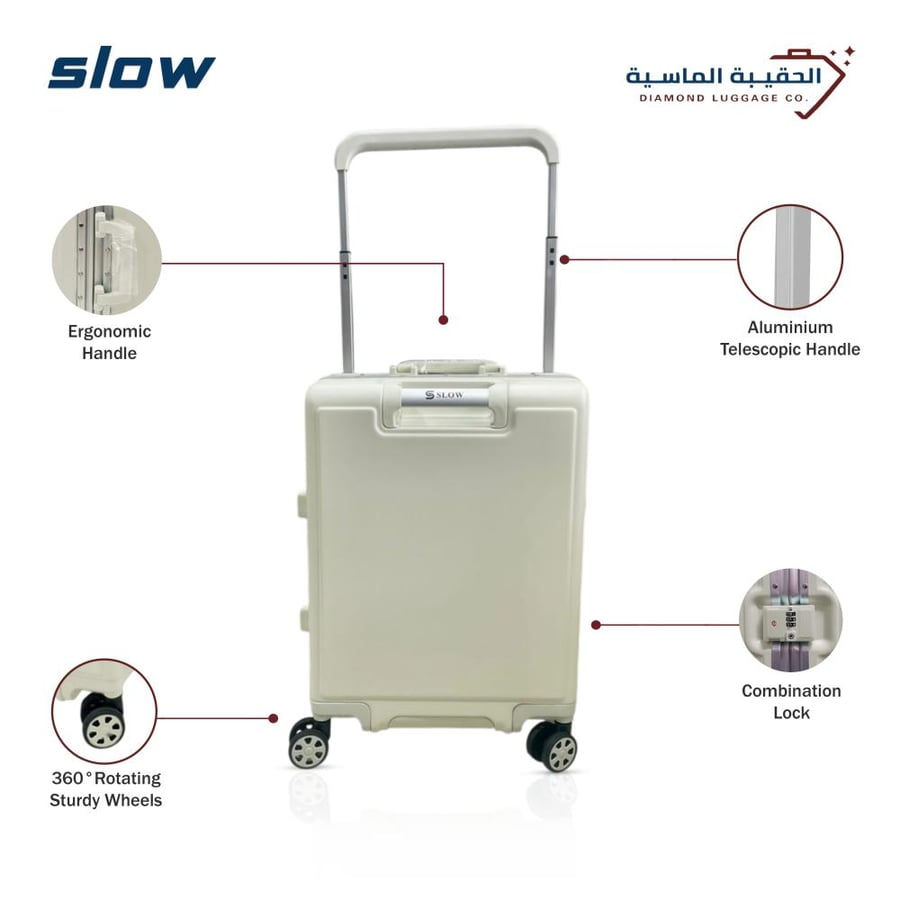 حقيبة سفر PC يد طائرة قطعه واحدة لون بيج– ماركة SLOW