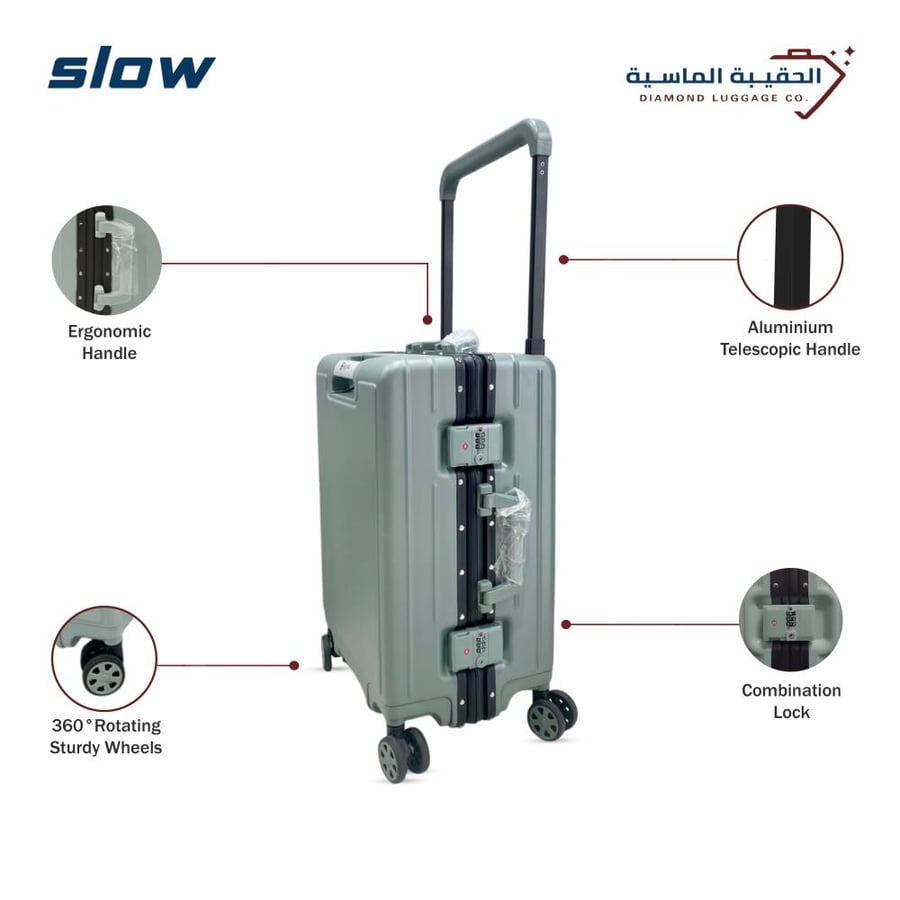حقيبة سفر PC يد طائرة قطعه واحدة لون زيتي– ماركة SLOW