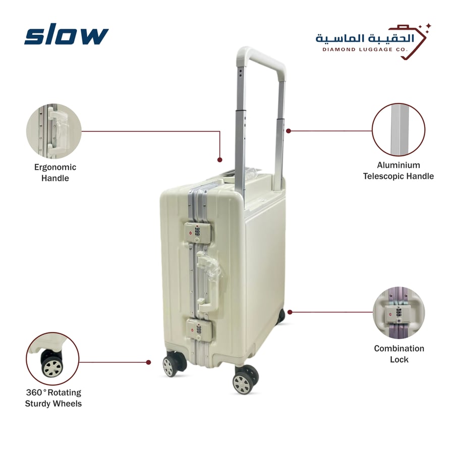 Travel bag PC hand airplane single piece color beige– brand SLOW