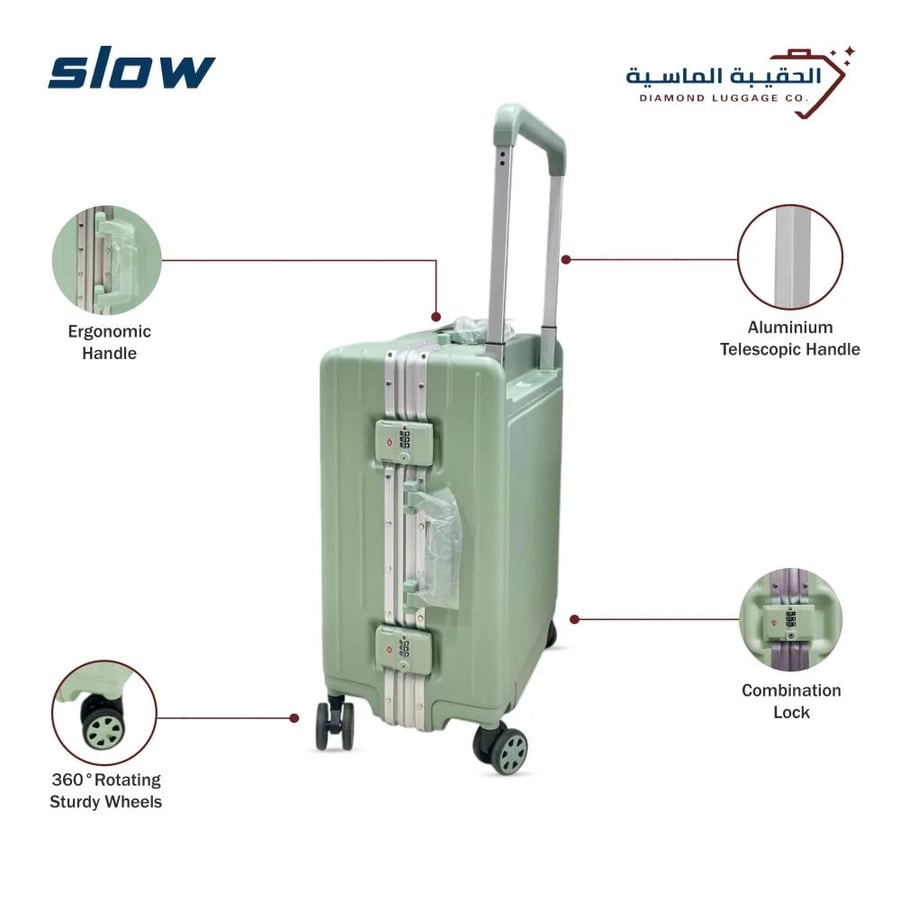 حقيبة سفر PC يد طائرة قطعه واحدة لون زيتي– ماركة SLOW