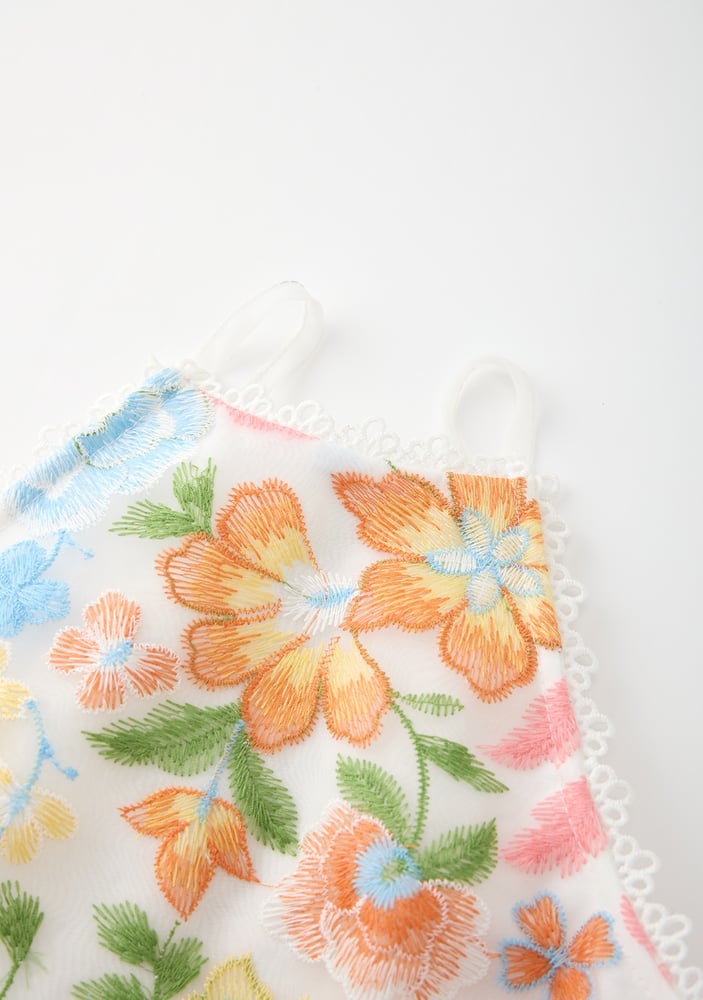 Bianca Embroidered Frill Maxi Dress