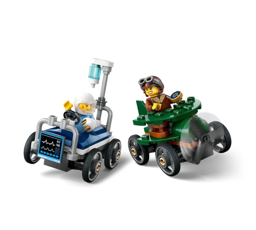 LEGO Airplane vs. Hospital Bed Race Car
