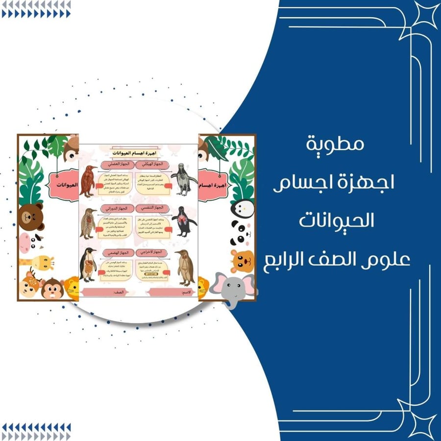 مطويات علوم الصف الرابع الترم الاول