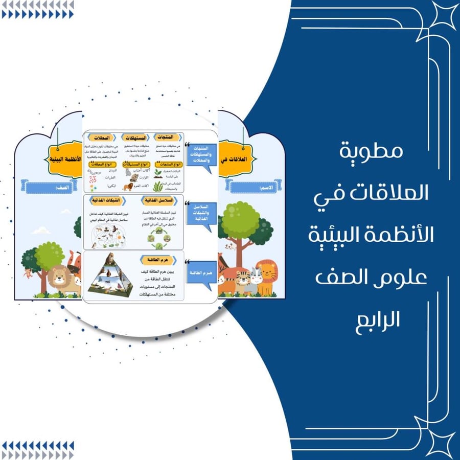 مطويات علوم الصف الرابع الترم الاول