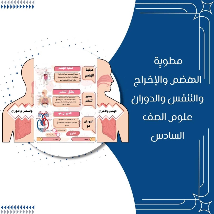 مطويات علوم الصف السادس ابتدائي الترم الاول