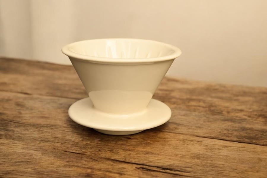 Ceramic filter cup in beige color