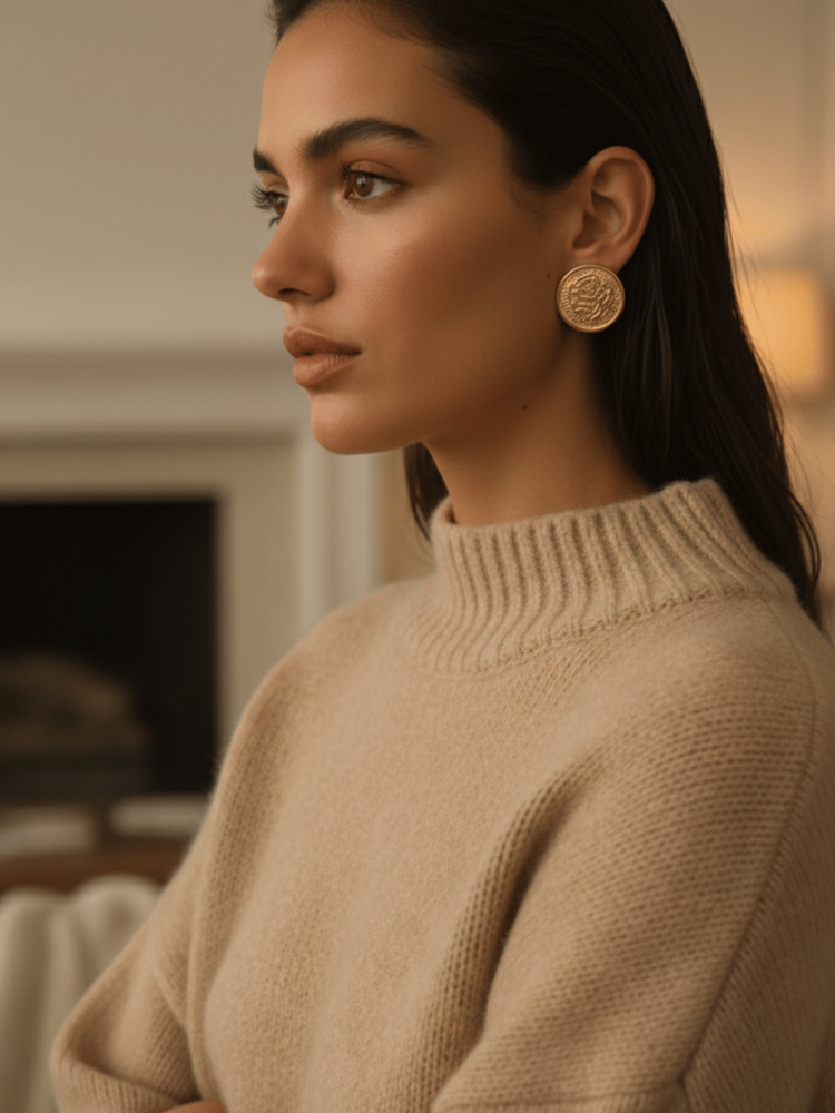 Wildflower Coin Studs Earrings