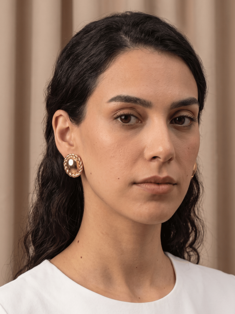 Twisted Oval Cushion Stud Earrings