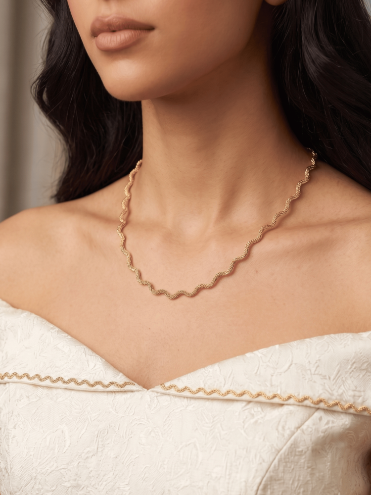 Golden Wave Chain Necklace
