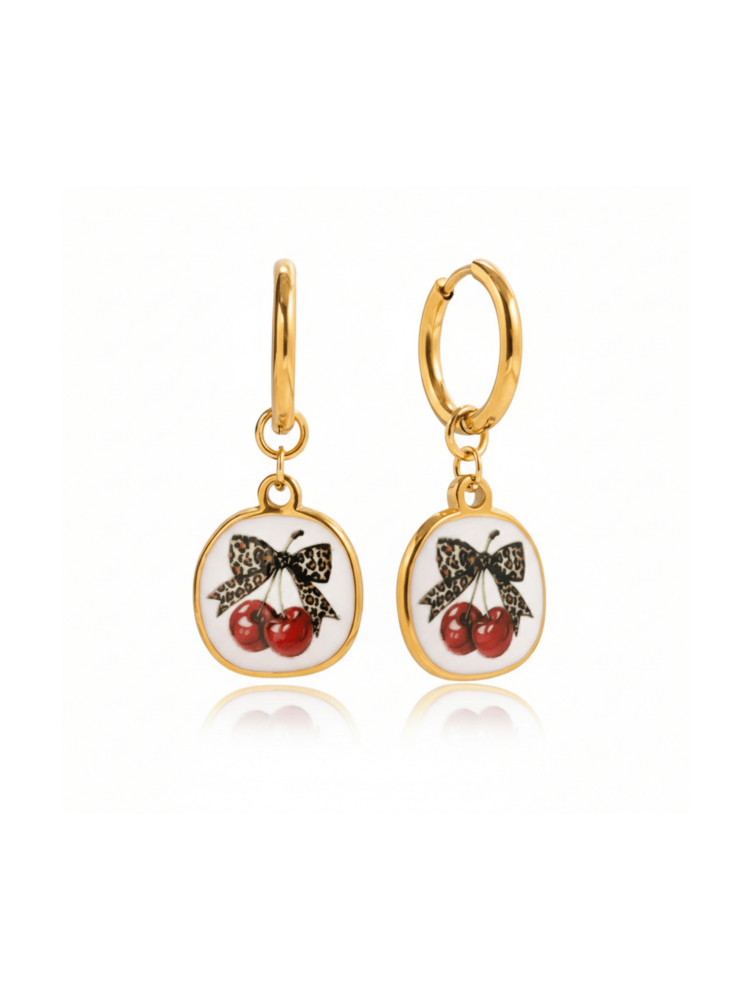 Wild Cherry Huggie Hoops Earrings