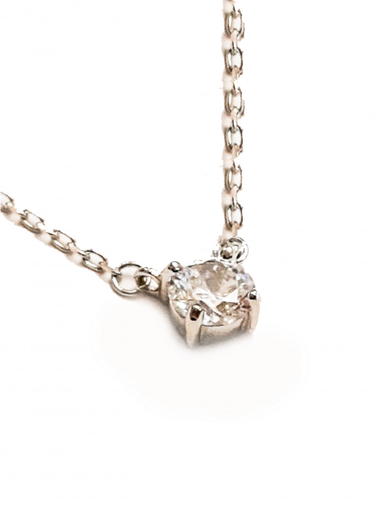 Silver Solitaire Necklace