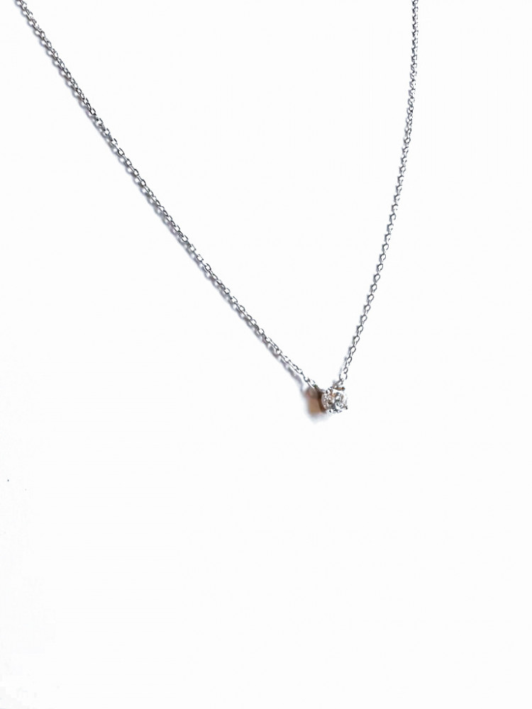 Silver Solitaire Necklace