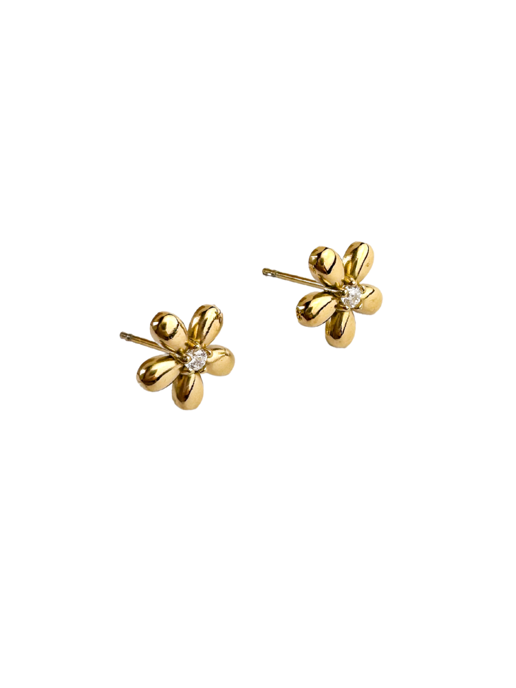 Petite Gold Daisy Stud Earrings
