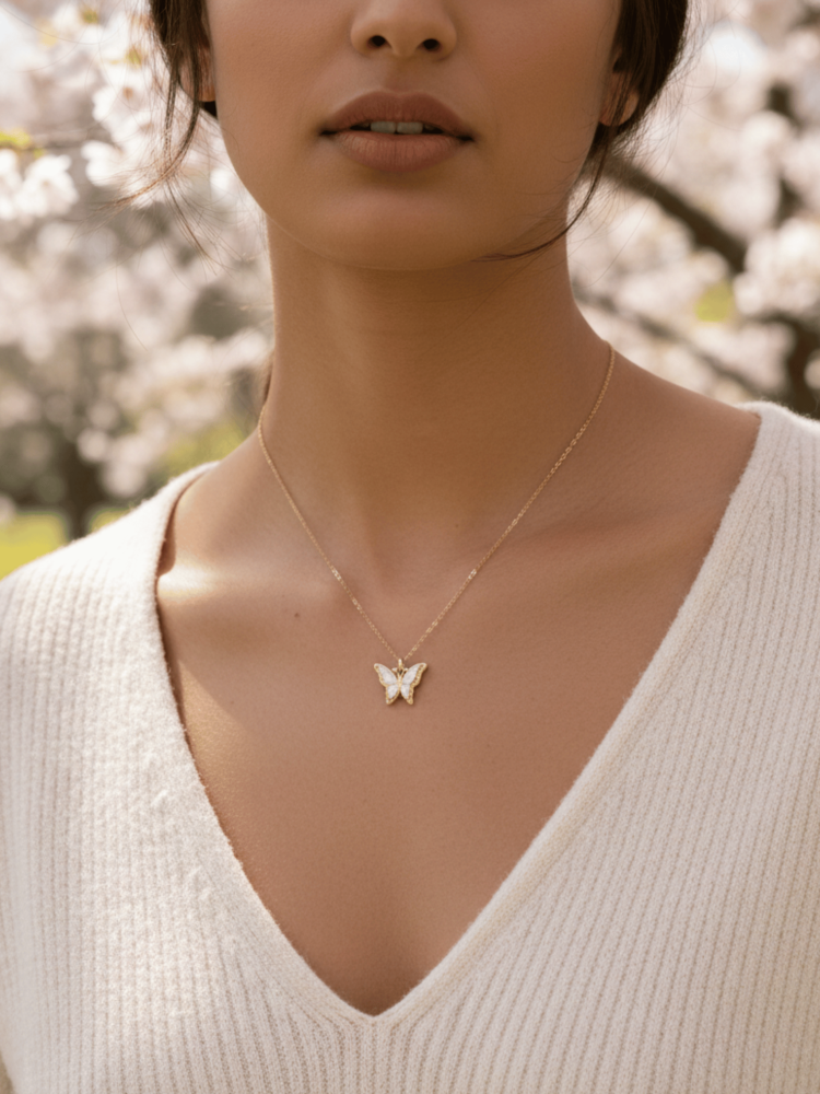 Pearl Butterfly Necklace