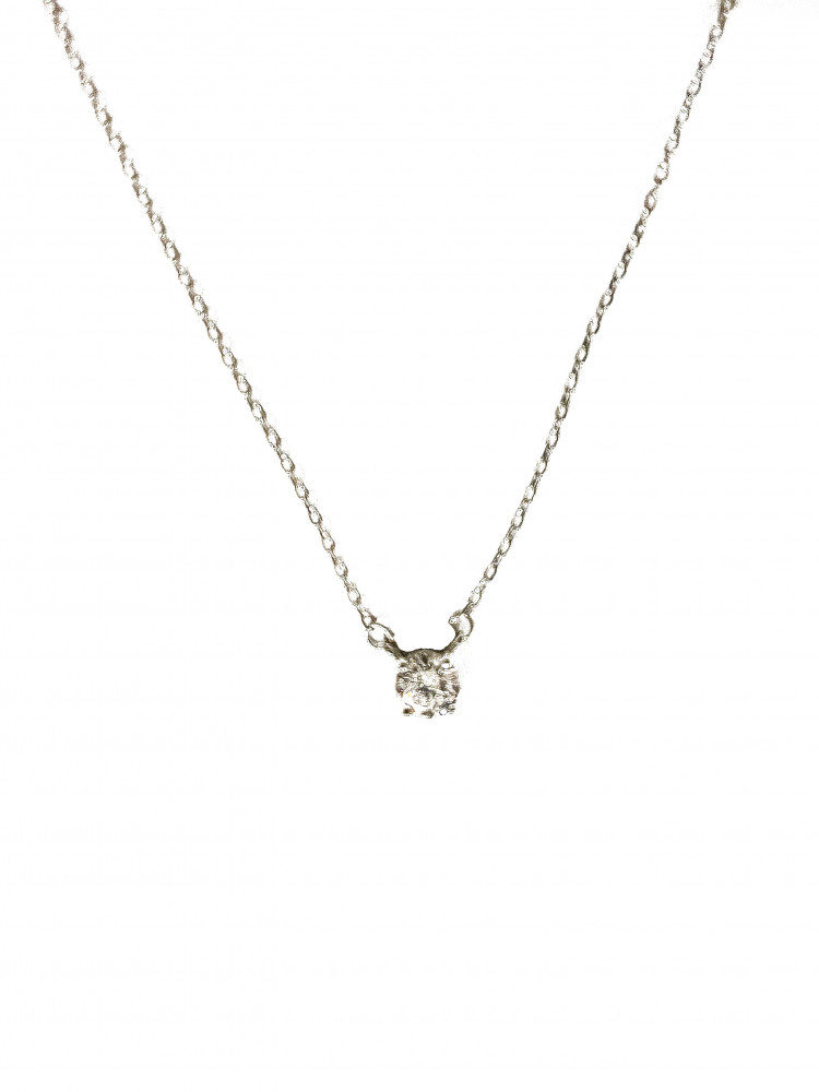 Silver Solitaire Necklace
