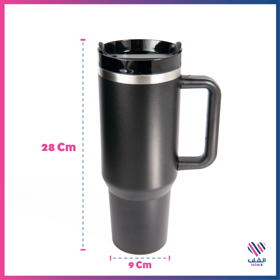 كوب حراري 40oz (1.2 لتر) لون مطفي H2.0 معزول ومعالج بتفريغ الهواء ومصنوع من الستانلس ستيل