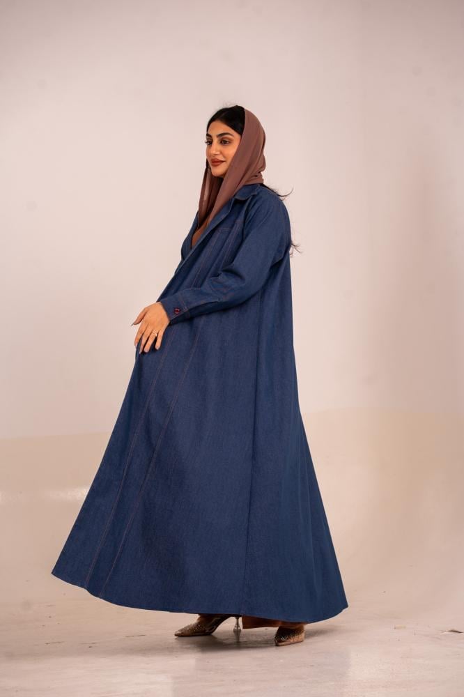 37.كوت جينز + فستان