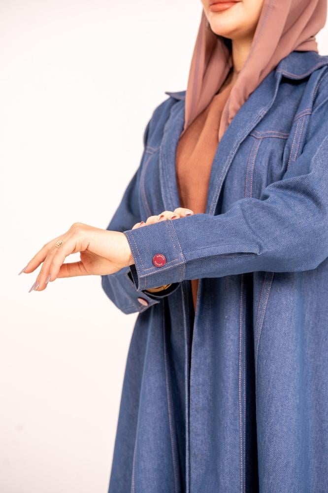 37.كوت جينز + فستان