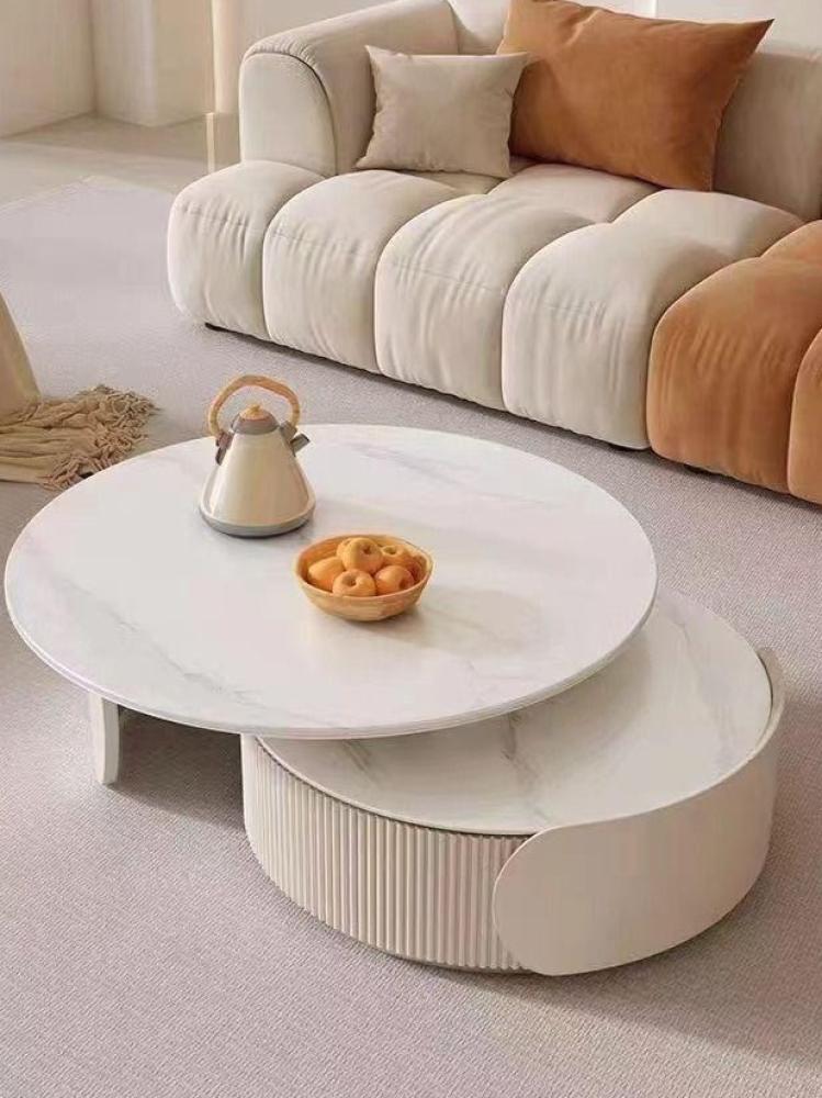 طقم طاولات تقديم خشبي بتصميم دائري