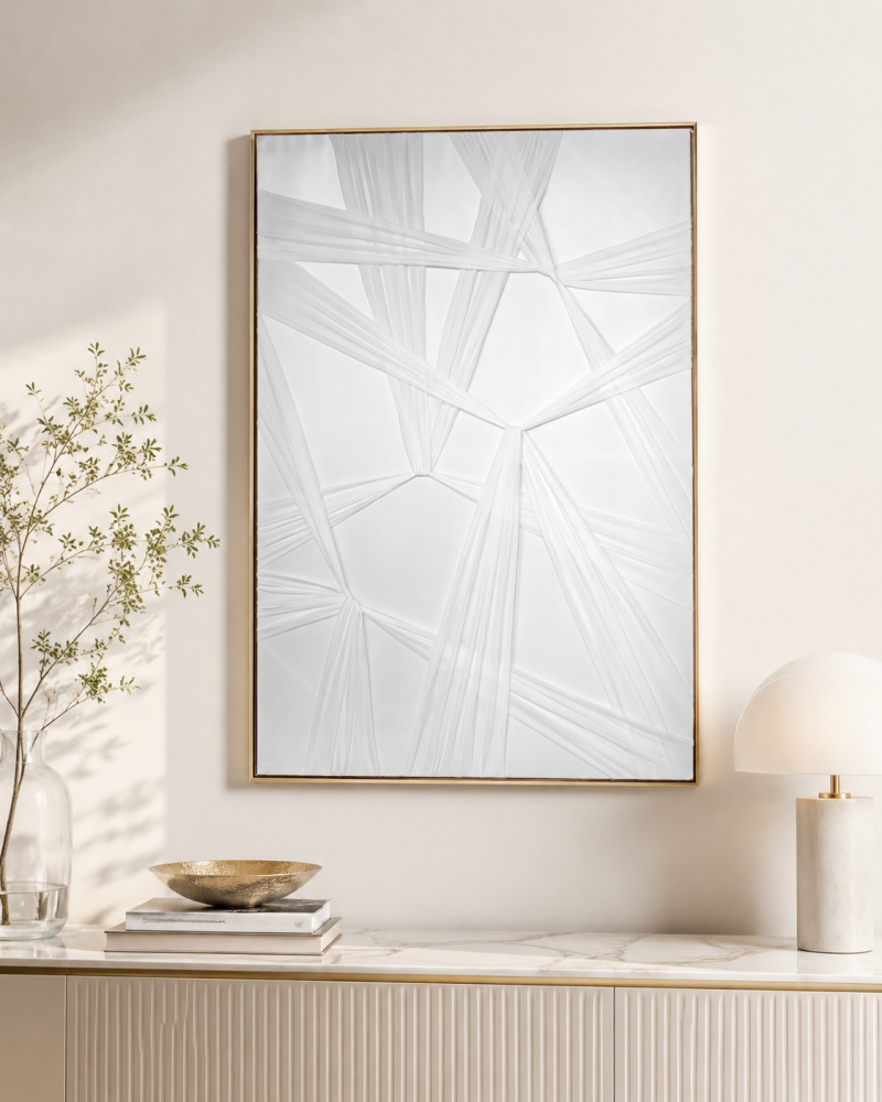 لوحة ديكور فنية بإطار ذهبي مقاس 80 × 120 سم