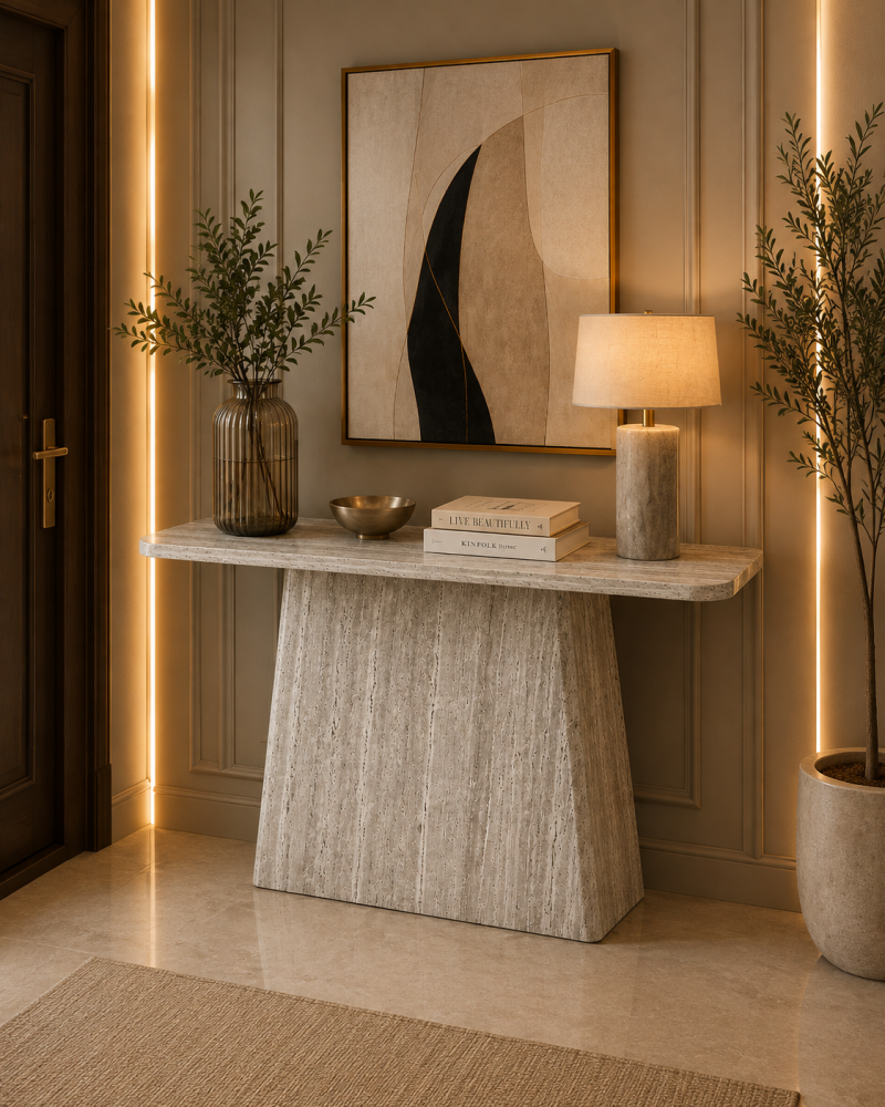 كونسول رخام فاخر – تصميم عصري للمداخل