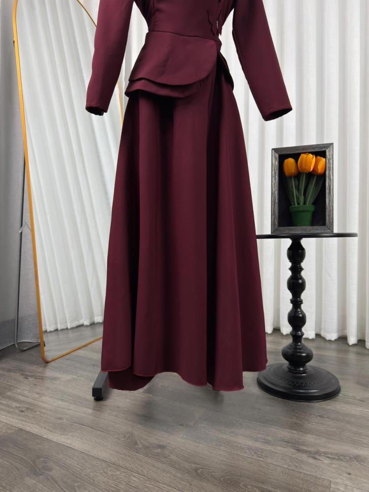 فستان سهره عنابي