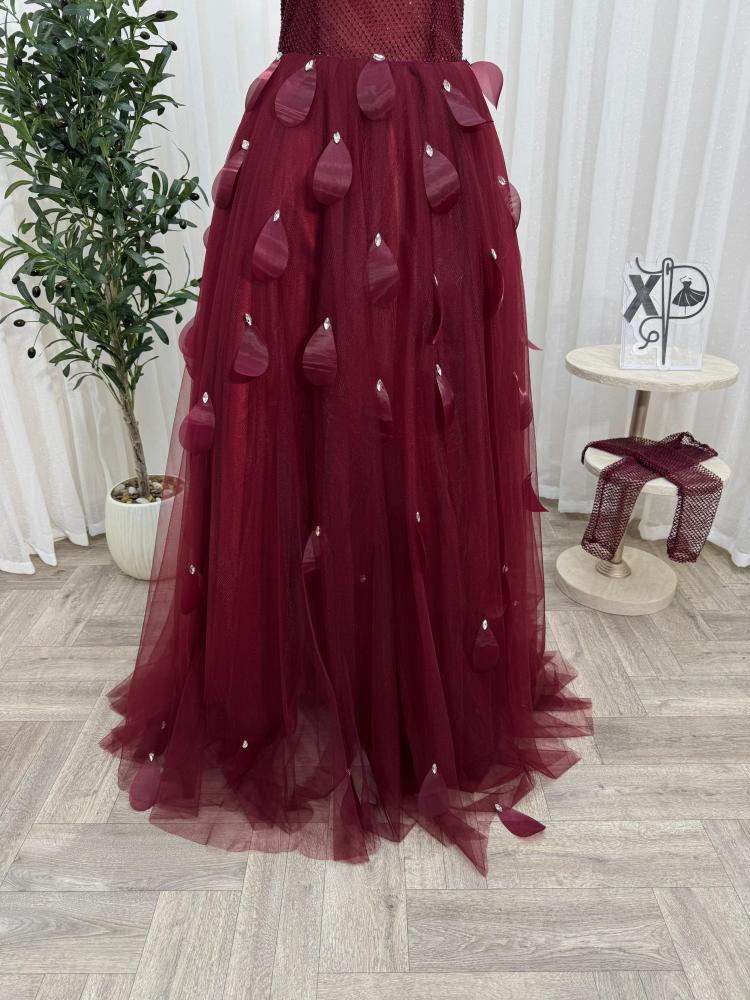 فستان سهره عنابي