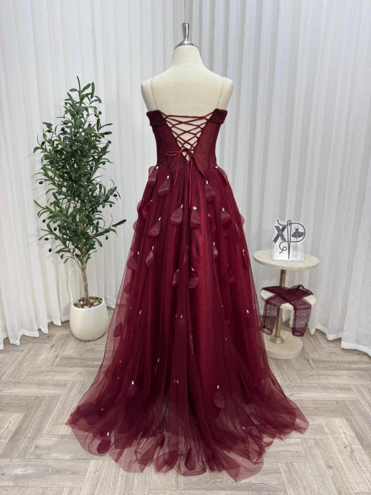فستان سهره عنابي