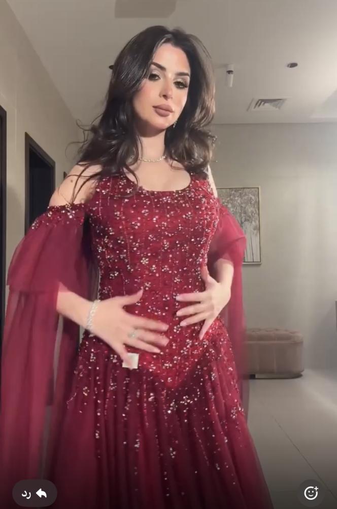 فستان سهره عنابي