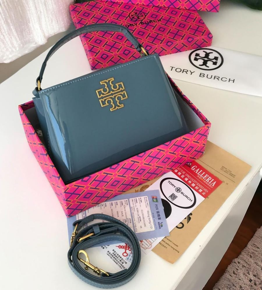 Tote bag Tory Burch light blue