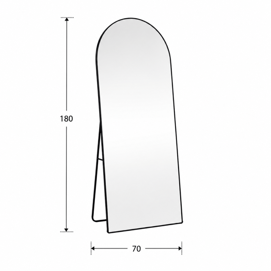 مرايا استاند 180×70 M34 BLACK - اسود
