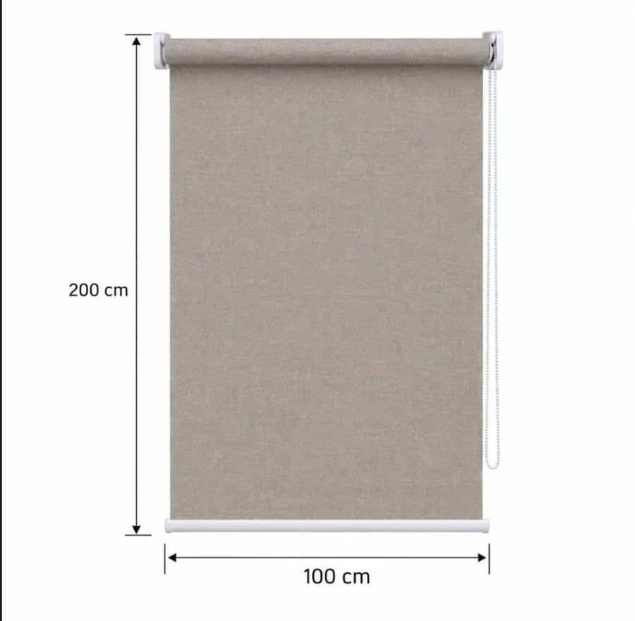 ستارة رول سادة مقاس 100*200 SH208 BEIGE GREY